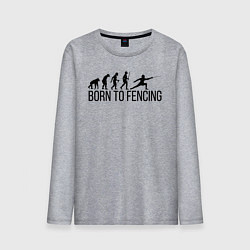 Лонгслив хлопковый мужской Born to Fencing, цвет: меланж