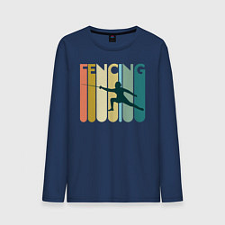Лонгслив хлопковый мужской Fencing, цвет: тёмно-синий