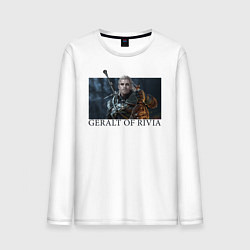 Лонгслив хлопковый мужской GERALT OF RIVIA, цвет: белый