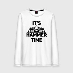 Лонгслив хлопковый мужской It's hammer time, цвет: белый