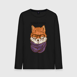 Лонгслив хлопковый мужской Ум красит человека, цвет: черный