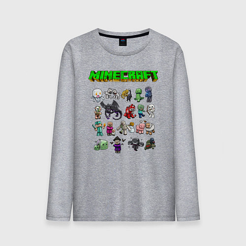 Мужской лонгслив Minecraft / Меланж – фото 1