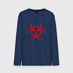 Лонгслив хлопковый мужской BIOHAZARD, цвет: тёмно-синий