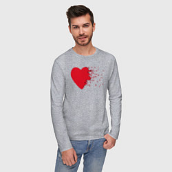 Лонгслив хлопковый мужской Сердце, цвет: меланж — фото 2