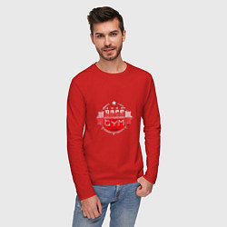Лонгслив хлопковый мужской Boss of GYM Color, цвет: красный — фото 2