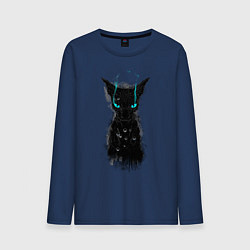 Лонгслив хлопковый мужской Dark Cat, цвет: тёмно-синий