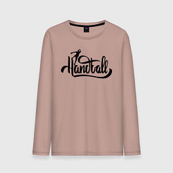 Лонгслив хлопковый мужской Handball lettering, цвет: пыльно-розовый