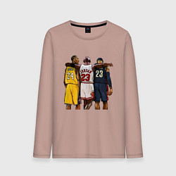 Лонгслив хлопковый мужской Bryant, Jordan, James, цвет: пыльно-розовый