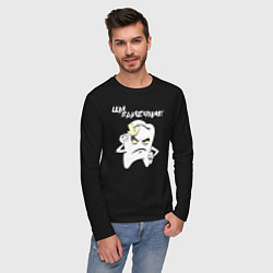 Лонгслив хлопковый мужской Ща вылечим!, цвет: черный — фото 2