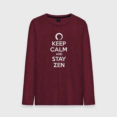 Мужской лонгслив Keep calm & stay Zen / Меланж-бордовый – фото 1