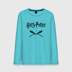 Лонгслив хлопковый мужской Гарри Поттер цвета бирюзовый — фото 1