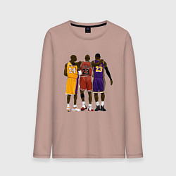 Лонгслив хлопковый мужской Kobe, Michael, LeBron, цвет: пыльно-розовый