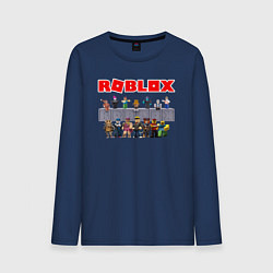 Лонгслив хлопковый мужской ROBLOX, цвет: тёмно-синий