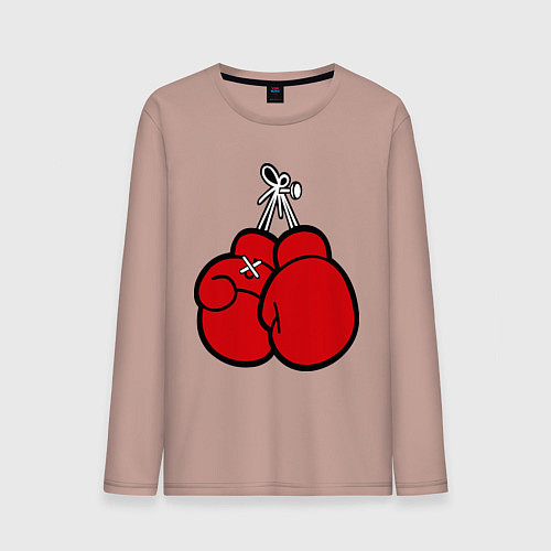 Мужской лонгслив Боксерские перчатки / Пыльно-розовый – фото 1