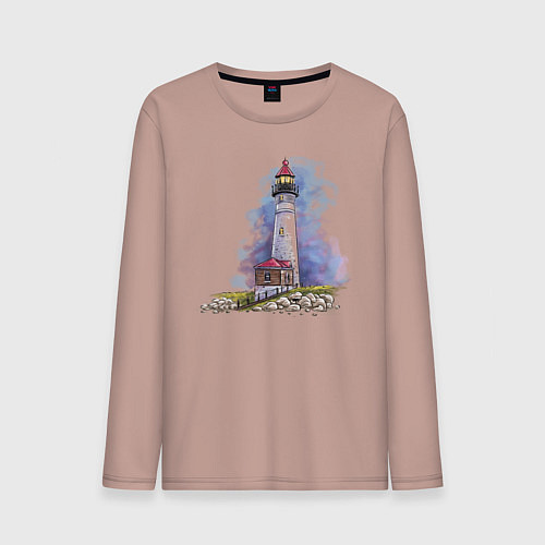 Мужской лонгслив Crisp Point Lighthouse / Пыльно-розовый – фото 1