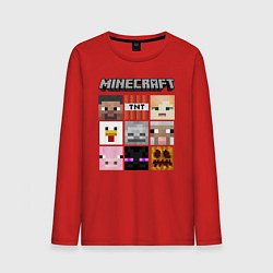 Лонгслив хлопковый мужской MINECRAFT, цвет: красный