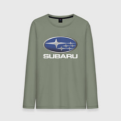 Лонгслив хлопковый мужской SUBARU, цвет: авокадо