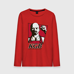 Лонгслив хлопковый мужской КГБ цвета красный — фото 1