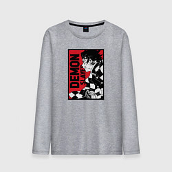 Лонгслив хлопковый мужской KIMETSU NO YAIBA, цвет: меланж