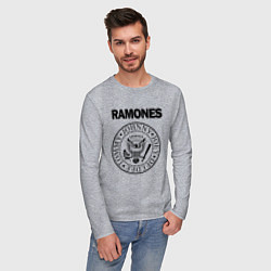 Лонгслив хлопковый мужской RAMONES, цвет: меланж — фото 2