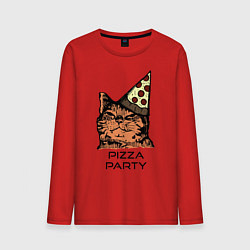 Лонгслив хлопковый мужской PIZZA PARTY, цвет: красный