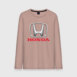 Лонгслив хлопковый мужской HONDA, цвет: пыльно-розовый