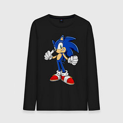 Лонгслив хлопковый мужской Sonic, цвет: черный