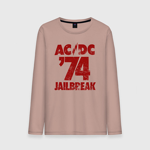 Мужской лонгслив ACDC 74 jailbreak / Пыльно-розовый – фото 1