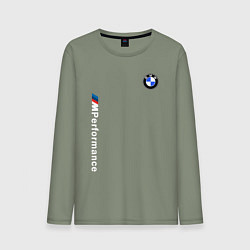Лонгслив хлопковый мужской BMW M PERFORMANCE 2020, цвет: авокадо