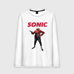 Лонгслив хлопковый мужской SONIC Доктор Эггман, цвет: белый