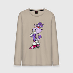 Лонгслив хлопковый мужской SONIC Кошка Блейз, цвет: миндальный