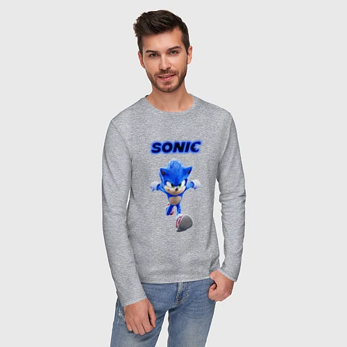 Мужской лонгслив SONIC / Меланж – фото 3