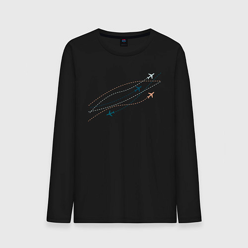 Мужской лонгслив Flight track / Черный – фото 1