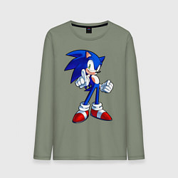 Лонгслив хлопковый мужской SONIC, цвет: авокадо