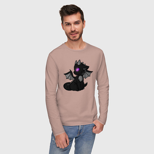 Мужской лонгслив Эндар дракон / Пыльно-розовый – фото 3