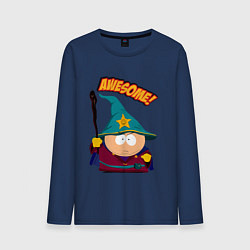 Лонгслив хлопковый мужской CARTMAN, цвет: тёмно-синий