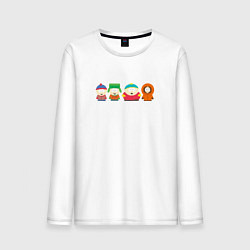 Лонгслив хлопковый мужской South Park Саус Парк, цвет: белый