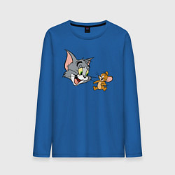 Лонгслив хлопковый мужской Tom & Jerry цвета синий — фото 1