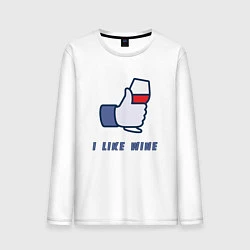 Лонгслив хлопковый мужской I like Wine, цвет: белый