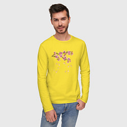 Лонгслив хлопковый мужской Весна 2020 цвета желтый — фото 2