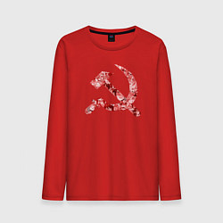 Лонгслив хлопковый мужской Ахегао СССР, цвет: красный