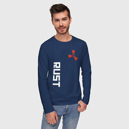 Мужской лонгслив RUST / Тёмно-синий – фото 3