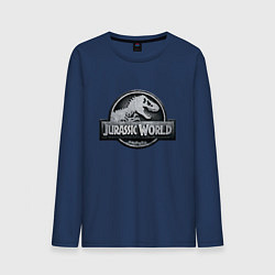 Лонгслив хлопковый мужской Jurassic World цвета тёмно-синий — фото 1