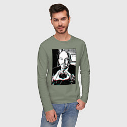 Лонгслив хлопковый мужской Ленин Oko, цвет: авокадо — фото 2