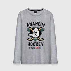 Лонгслив хлопковый мужской ANAHEIM DUCKS, цвет: меланж