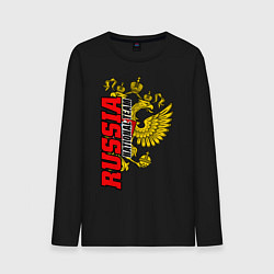Лонгслив хлопковый мужской RUSSIA national team, цвет: черный