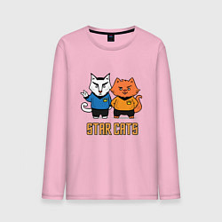 Лонгслив хлопковый мужской Star Cats, цвет: светло-розовый