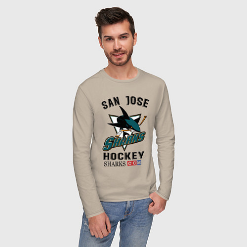 Мужской лонгслив SAN JOSE SHARKS / Миндальный – фото 3