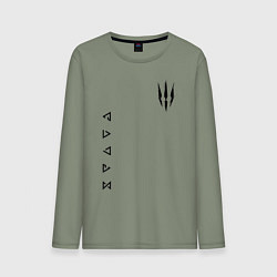 Лонгслив хлопковый мужской ВЕДЬМАК, цвет: авокадо