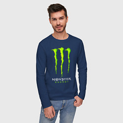 Лонгслив хлопковый мужской MONSTER ENERGY, цвет: тёмно-синий — фото 2